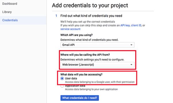 credential to your project