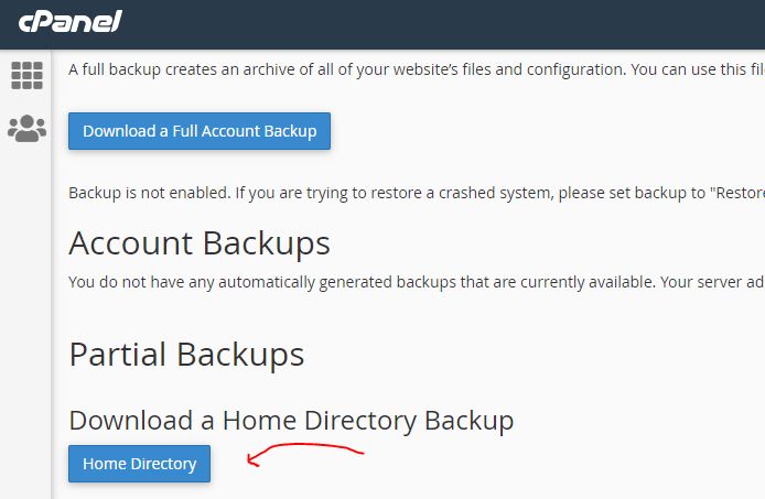 How to download Cpanel Backup