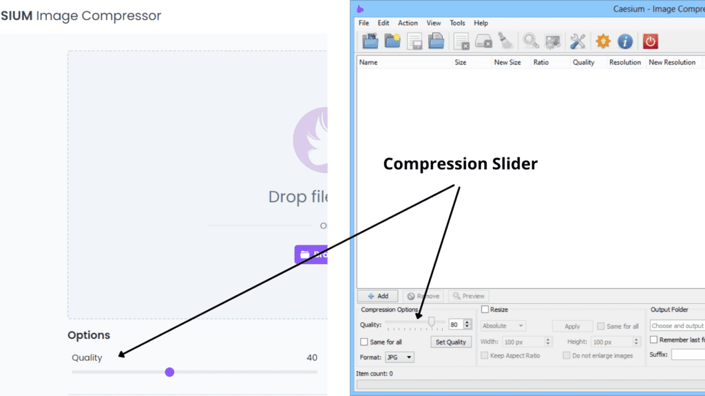 Caesium Compression Slider