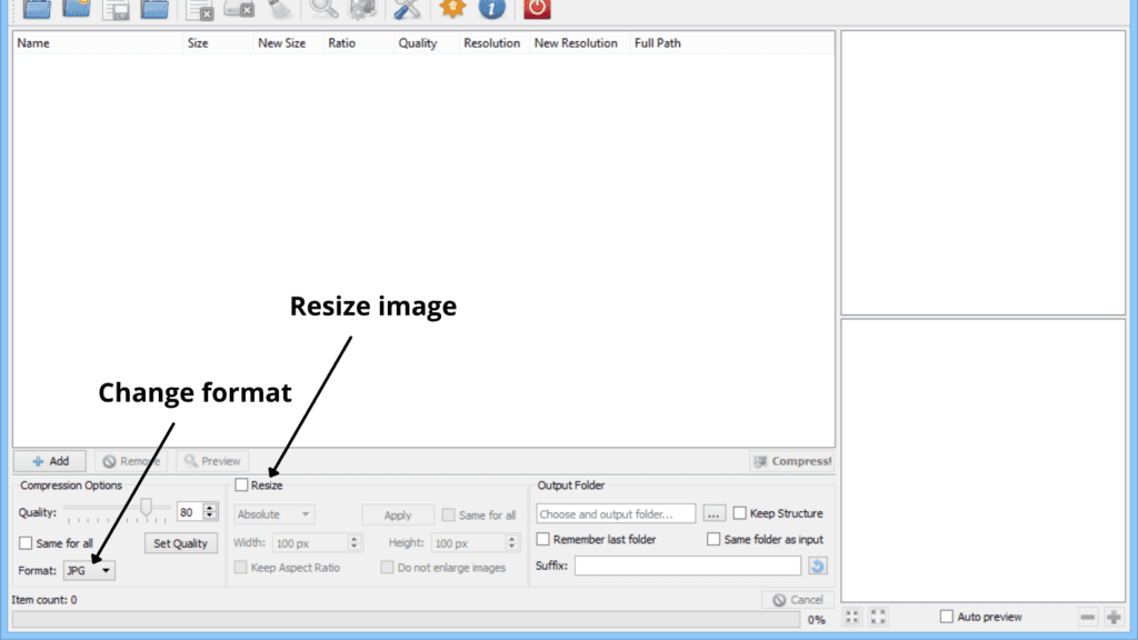 Caesium Resize Image & Change Format