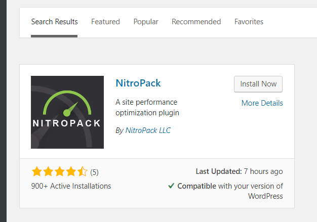 Install NitroPack on WordPress