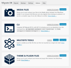 WP Migrate DB Add-ons