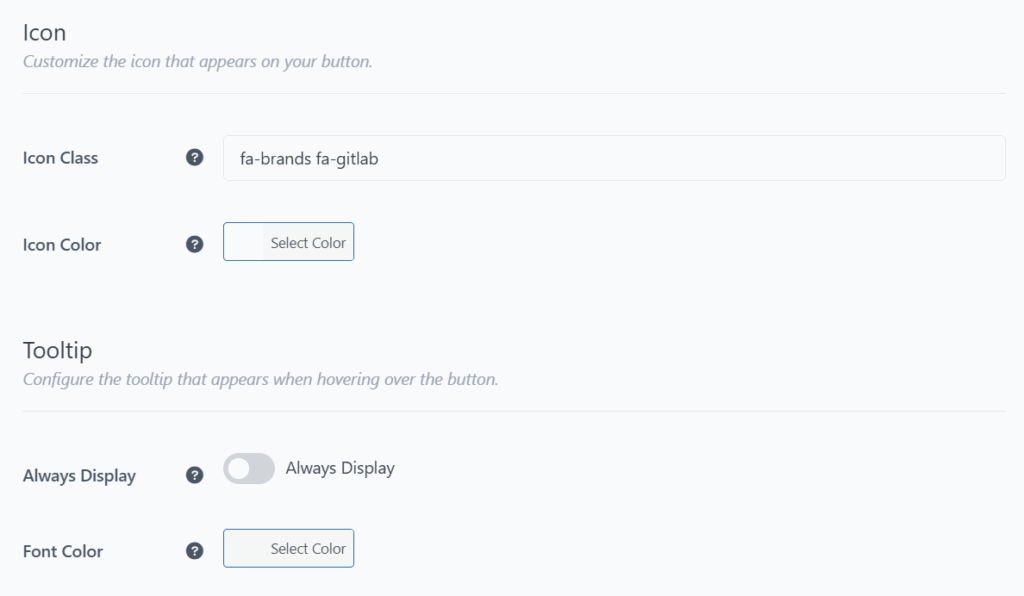 FAB GitLab Button Icon & Tooltip Setting