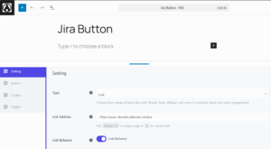 FAB Jira Button Text Setting
