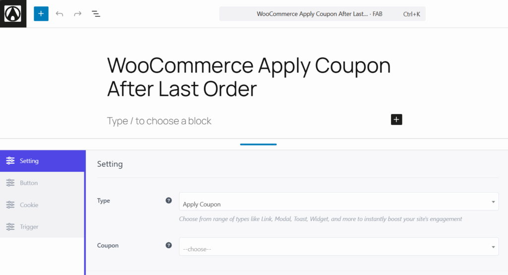 Apply Coupon After Last Order CTA Customization