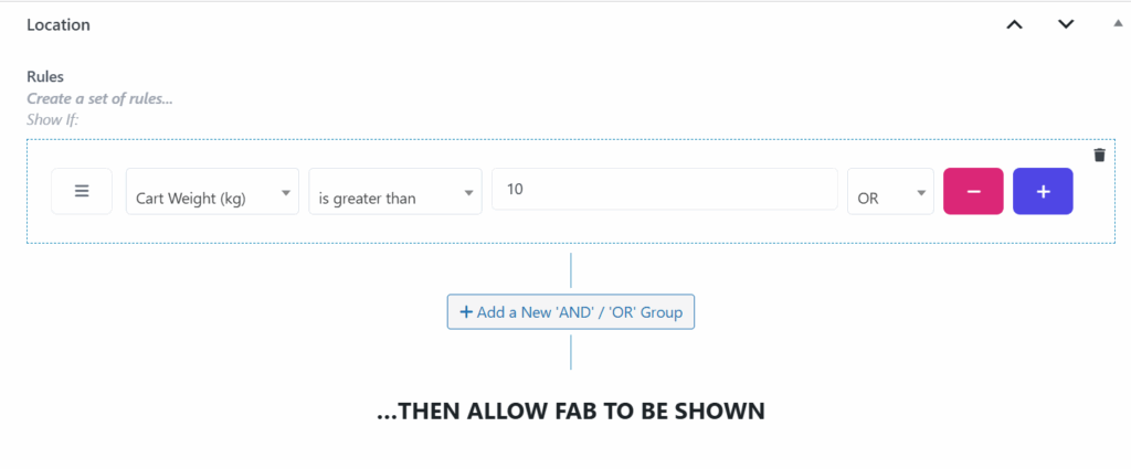 Apply Coupon by Cart Weight Location Rules Setting