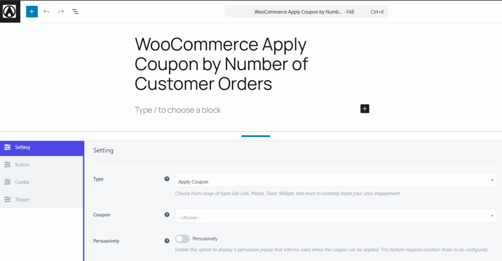Apply Coupon by Number of Customer Orders CTA Customization