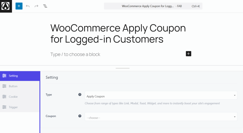 Apply Coupon for Logged in Customer CTA Customization