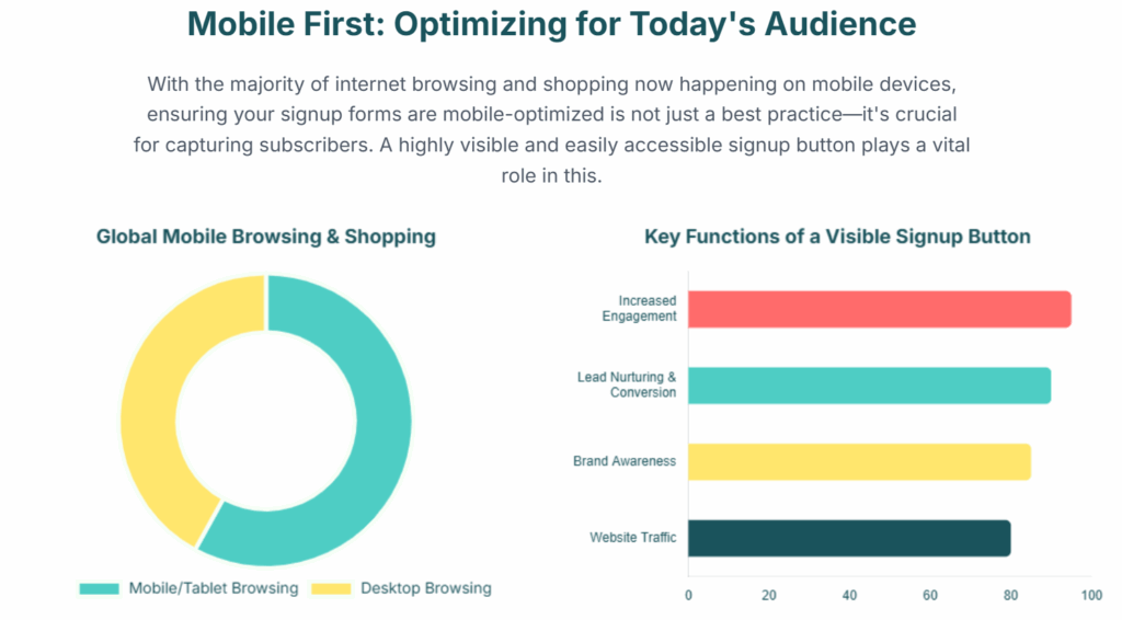 almost 58% of people browsing the internet and shopping on mobile phones and tablets, mobile optimization for signup forms is crucial