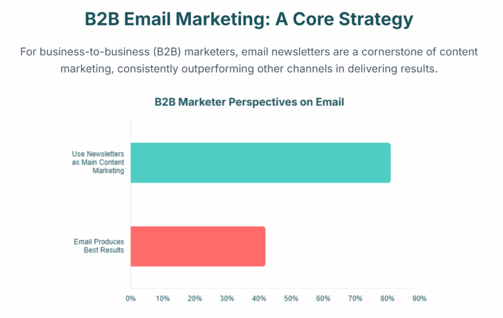 For business-to-business (B2B) marketers, this is especially vital, with 81% using newsletters as their main form of content marketing and 42% stating that email produces the best results compared to any other channel.