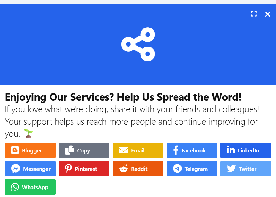 Social Sharing Popup