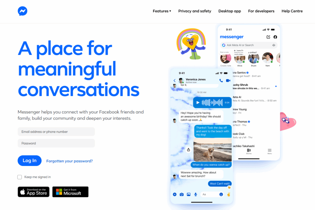 Facebook Messenger website